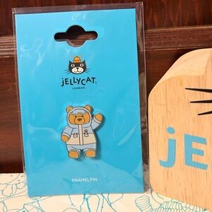 NWT Jellycat Bartholomew Bear Snow Suit enamel pin- Shanghai Exclusive